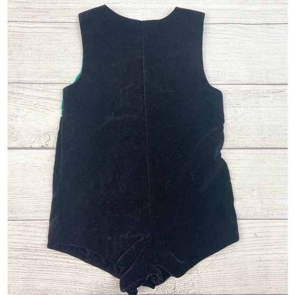 Baby Vintage Nutcracker Green & Black Velour One Piece 24 Months - Picture 6 of 8